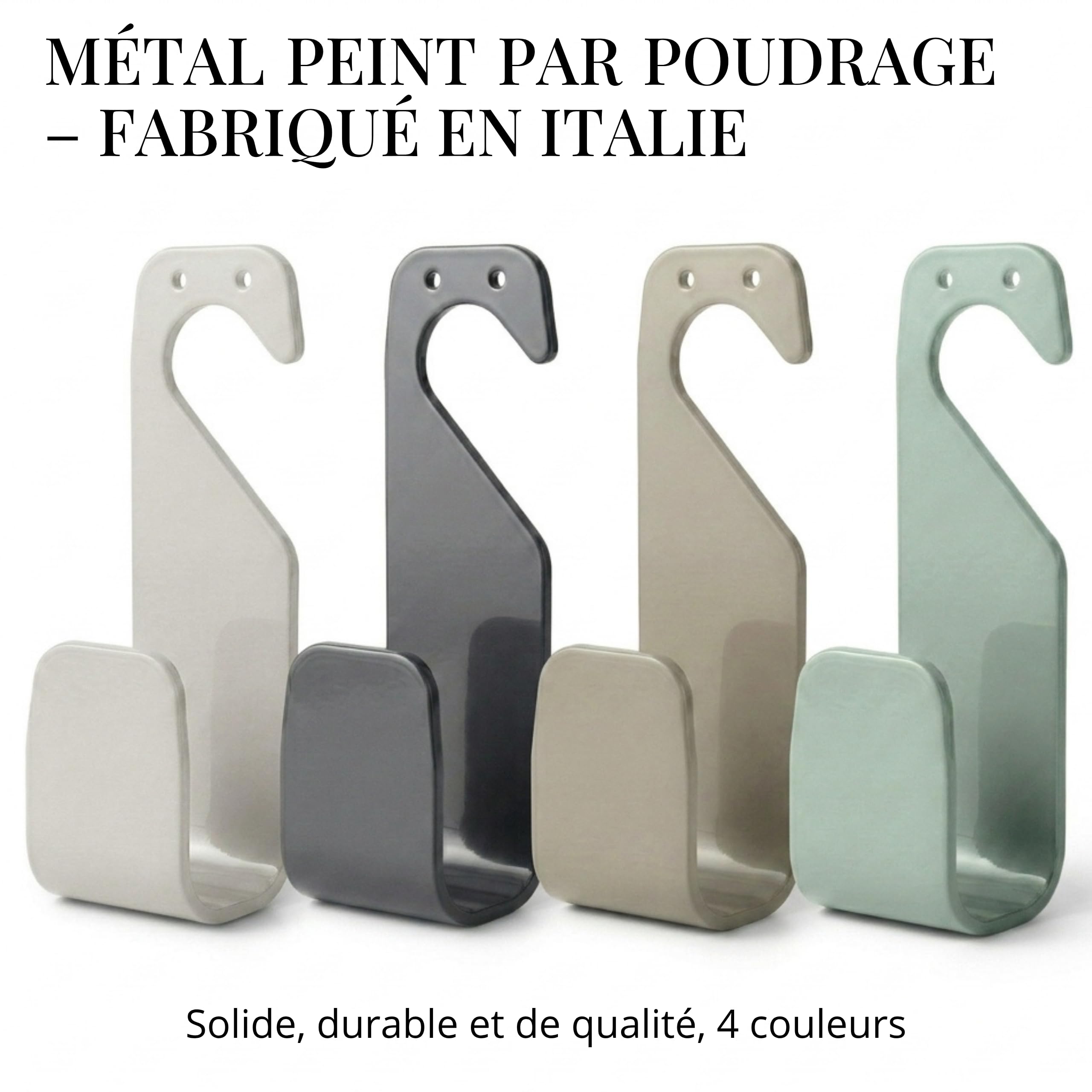 LIVLIG Crochet Support Tuyau Arrosage sans Perçage – Porte Tuyau Mural Métal pour 10m Tuyau Jardin / 20m Tuyau Flexible – Fabriqué en Italie – Greige
