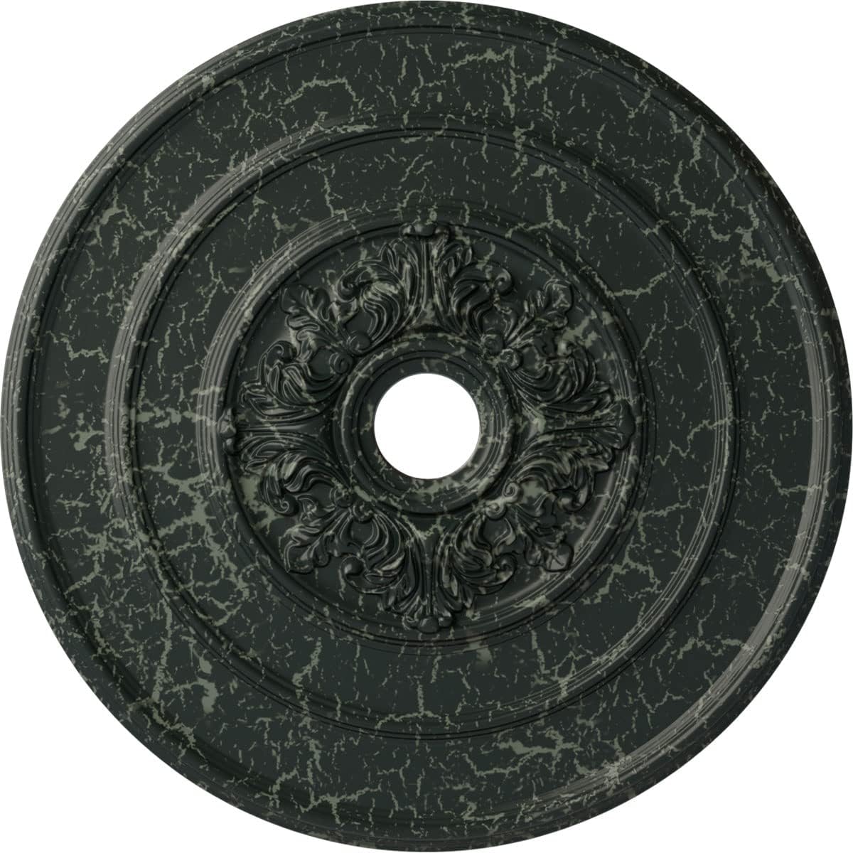 Ekena Millwork CM26TAPTC 26" x 3-1/8" x 1-1/2" Traditional With Acanthus Leaves Ceiling Medallion, Painted Turtle Crackle