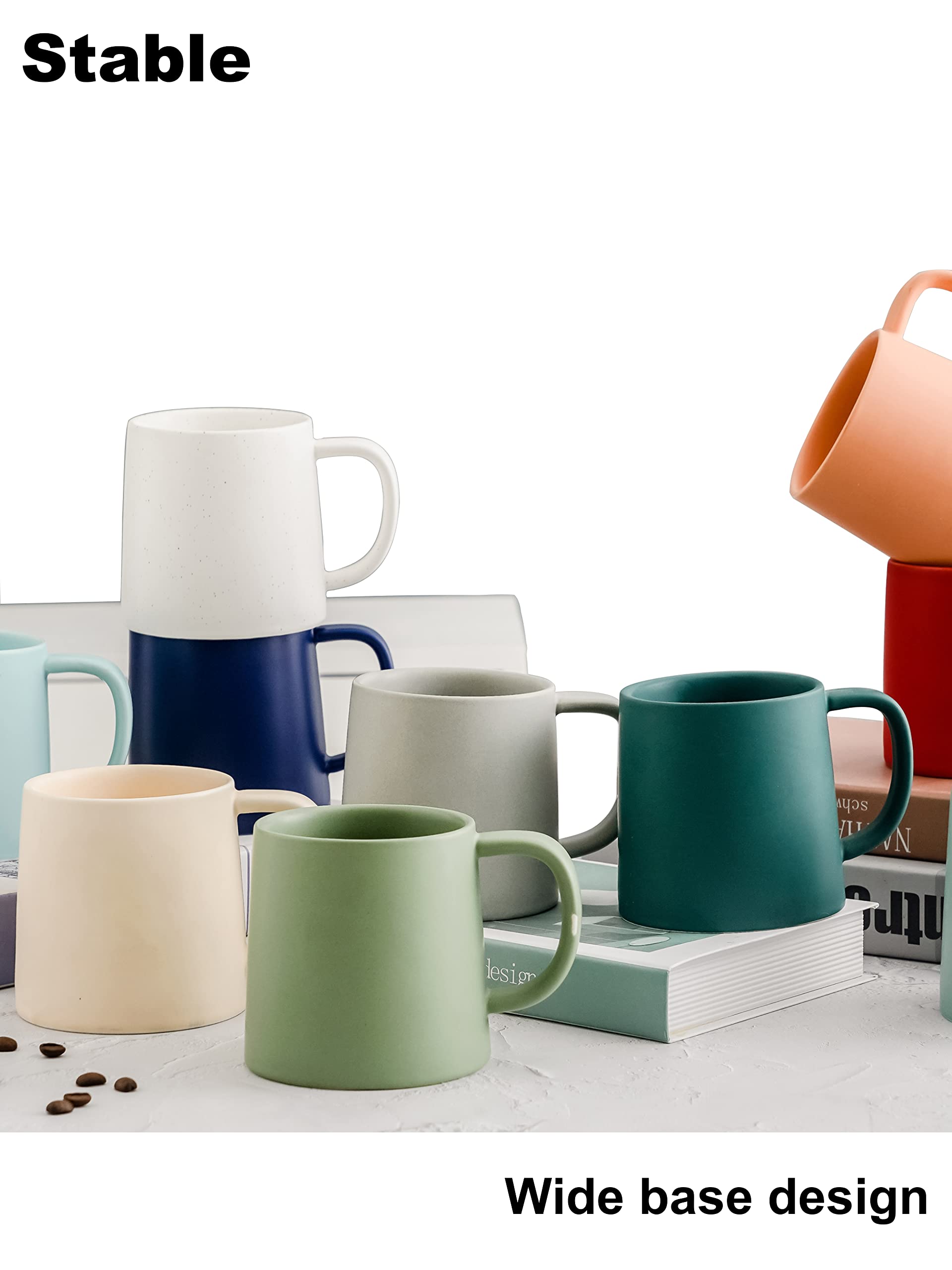 Amazon.com: T-WARE 16 Oz Coffee Mugs, Matte Beige Mug Set of 4, Ceramic  Mugs Coffee, Solid Color Coffee Cups Ceramic : Home & Kitchen
