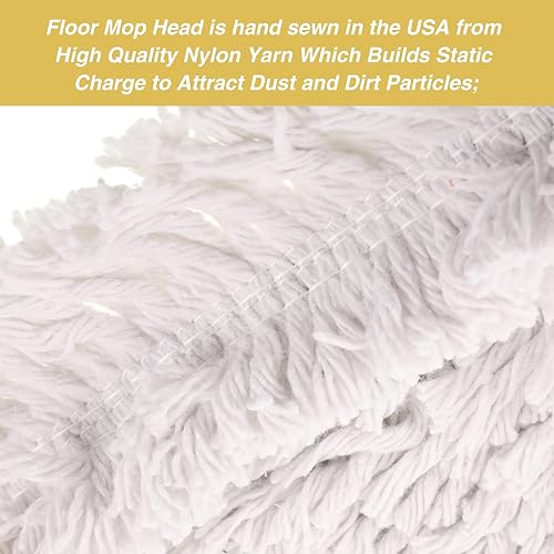 Miniatura 4 de 6 piezas de repuesto de fregona de algodón de 36 pulgadas para el suelo limpiador comercial cabezal de fregona lavable cabezal de repuesto para