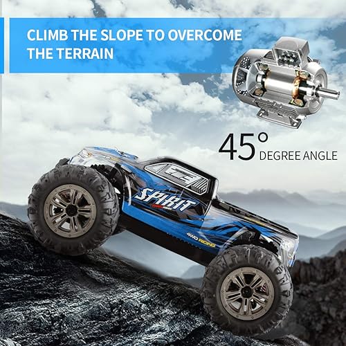 Miniatura 4 de Hosim Coche RC todo terreno a escala 116 de 36KPH juguete eléctrico de alta velocidad impermeable 4WD camión monstruo todoterreno RC con 2 baterías