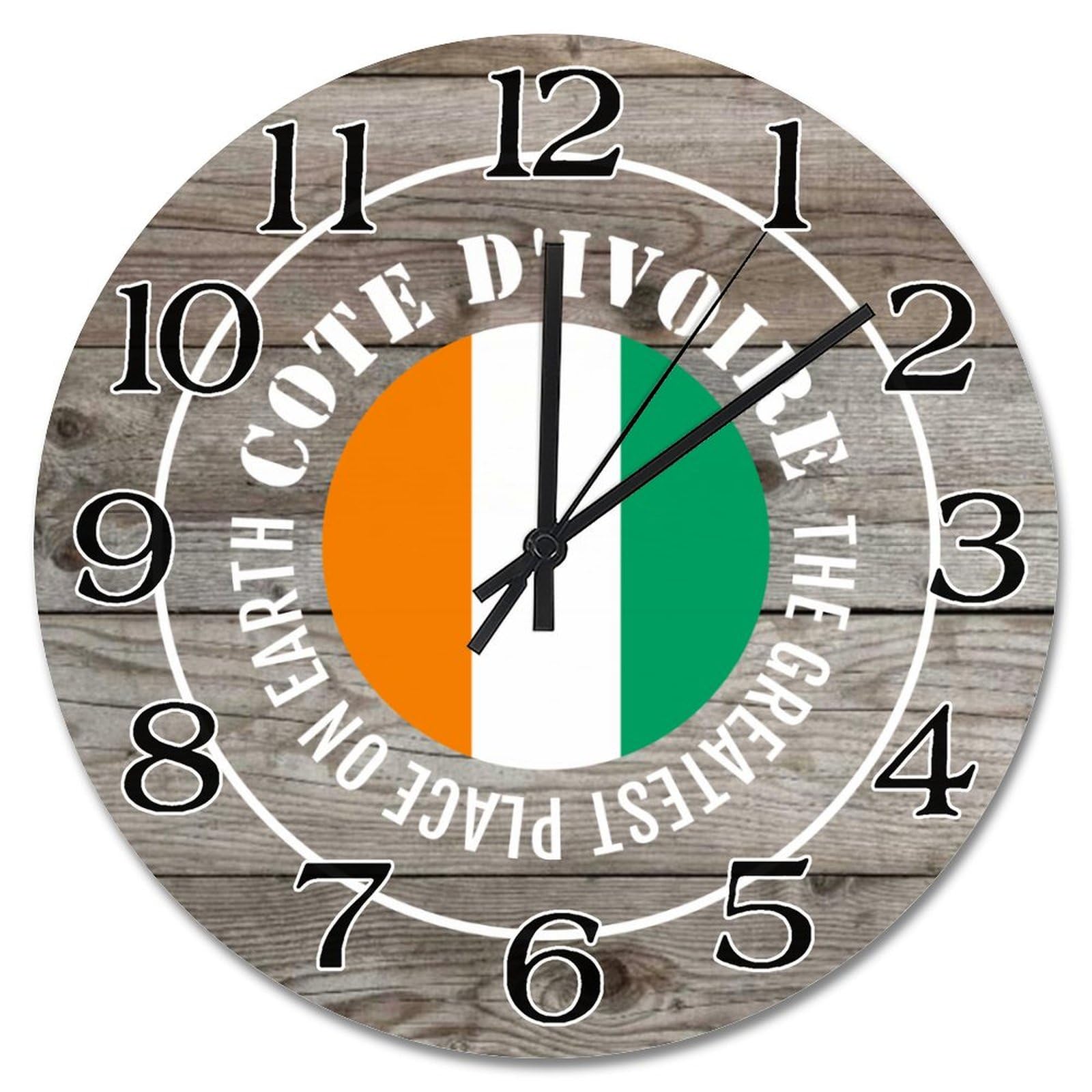 Horloge murale Côte d'Ivoire silencieuse grande taille à piles pour décorer sans bruit