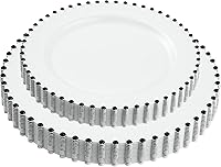 Vista 12 de Plasticpro - Juego de platos combinados de 32 piezas de plástico para cena, platos desechables de plástico elegantes y resistentes para fiestas de 7