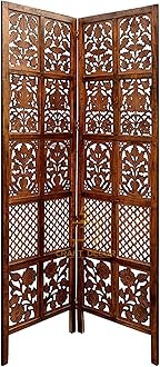 Wooden partition for Living Room | Wood Screen for Pooja Room | Hall Partition | Separator for Living Room | Modern Decorative Wall Divider | Folding Door Screen Kitchen | Foldable Panel