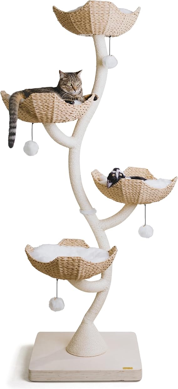 MAU 73" Tall Modern Cat Tree Scratching Tower for Large Cats, Scratching Post Condo, Cat Tower for Multiple Cats, Luxury Cat Gifts by Mau Lifestyle