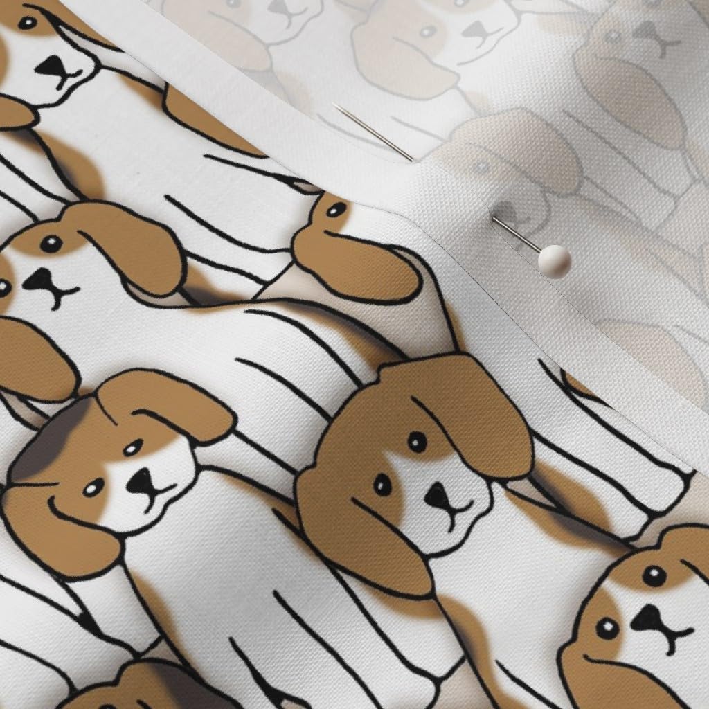 Spoonflower Fabric - Beagles Beagle Dogs Puppy Portrait Puppies Abstract Nursery Printed on Petal Signature Cotton Fabric by The Yard - Sewing Quilting Apparel Crafts Decor