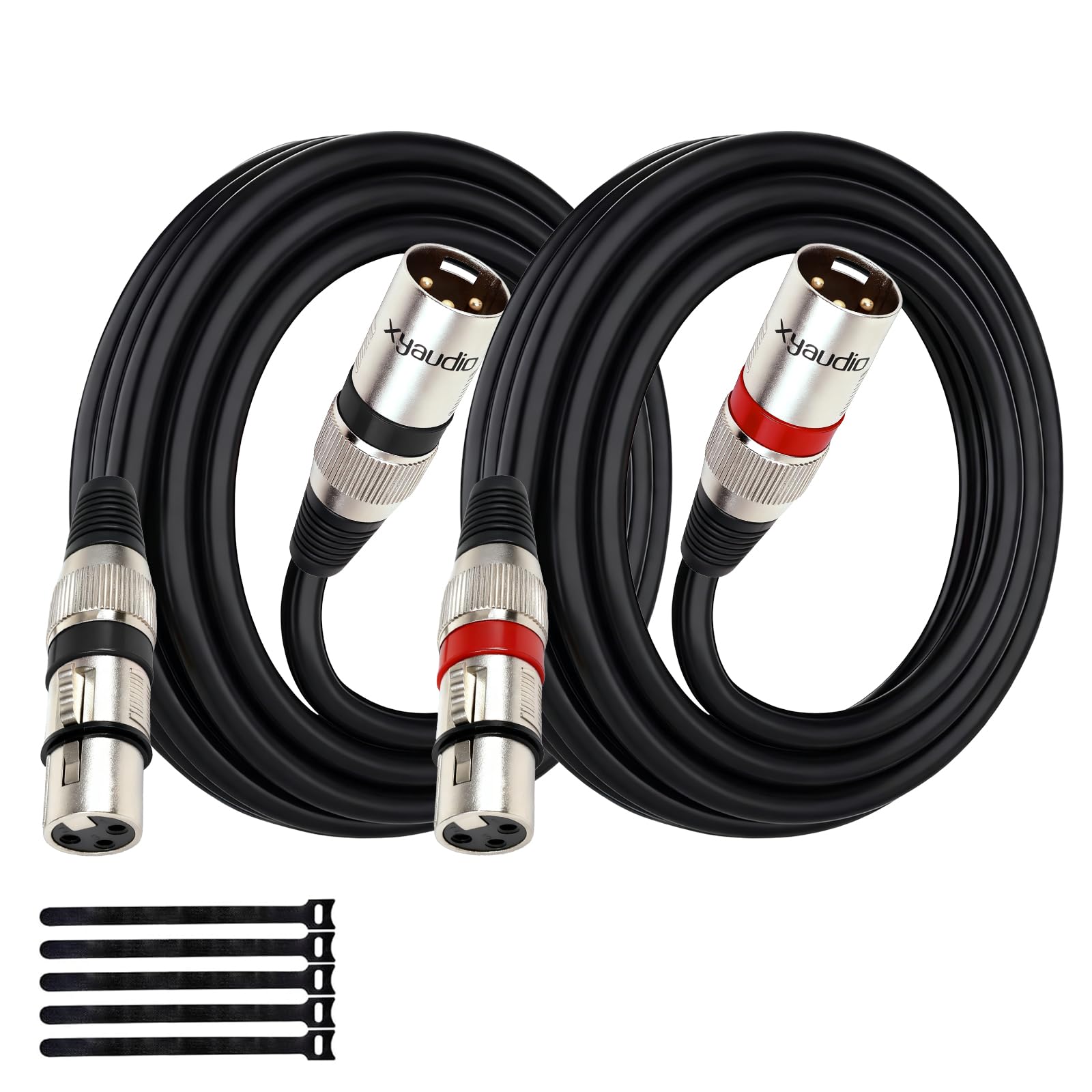 Cavo bilanciato per microfono XLR maschio a femmina, 6,1 m, confezione da 2, cavo XLR a 3 pin maschio a femmina per altoparlante o sistema PA, rivestimento in PVC