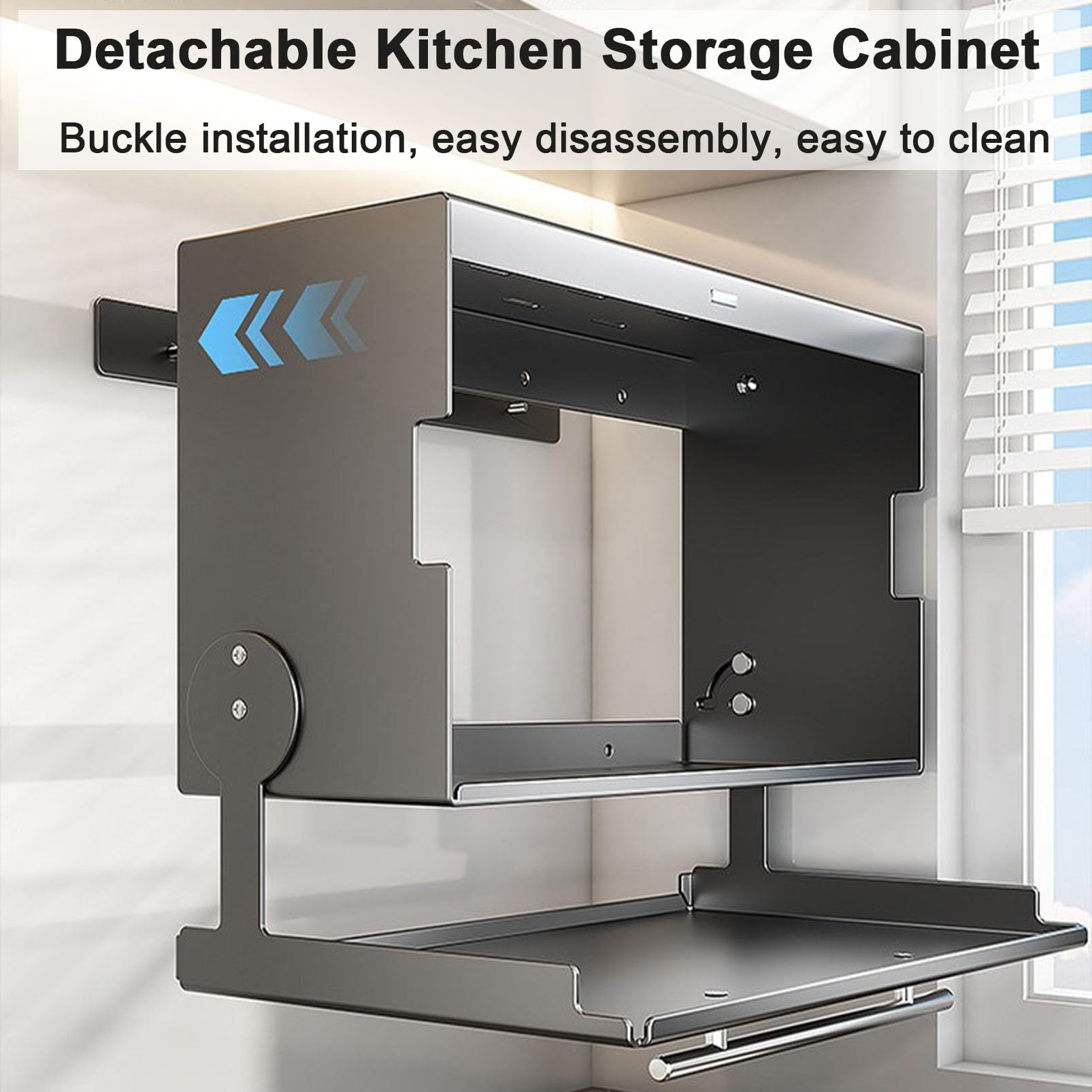 Armoire de Cuisine Murale avec Porte Rabattable, Organisateur de Garde-Manger Peu encombrant pour épices/Assiettes/Tasses, Buffet Multifonctionnel