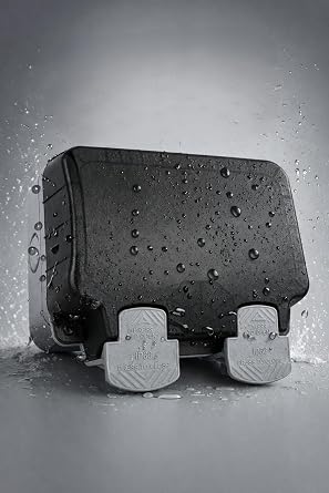 Outdoor Socket Double Waterproof IP66 13A 2 Gang Switched Weatherproof Outside Plug Socket Wall Electrical Outlet Grey