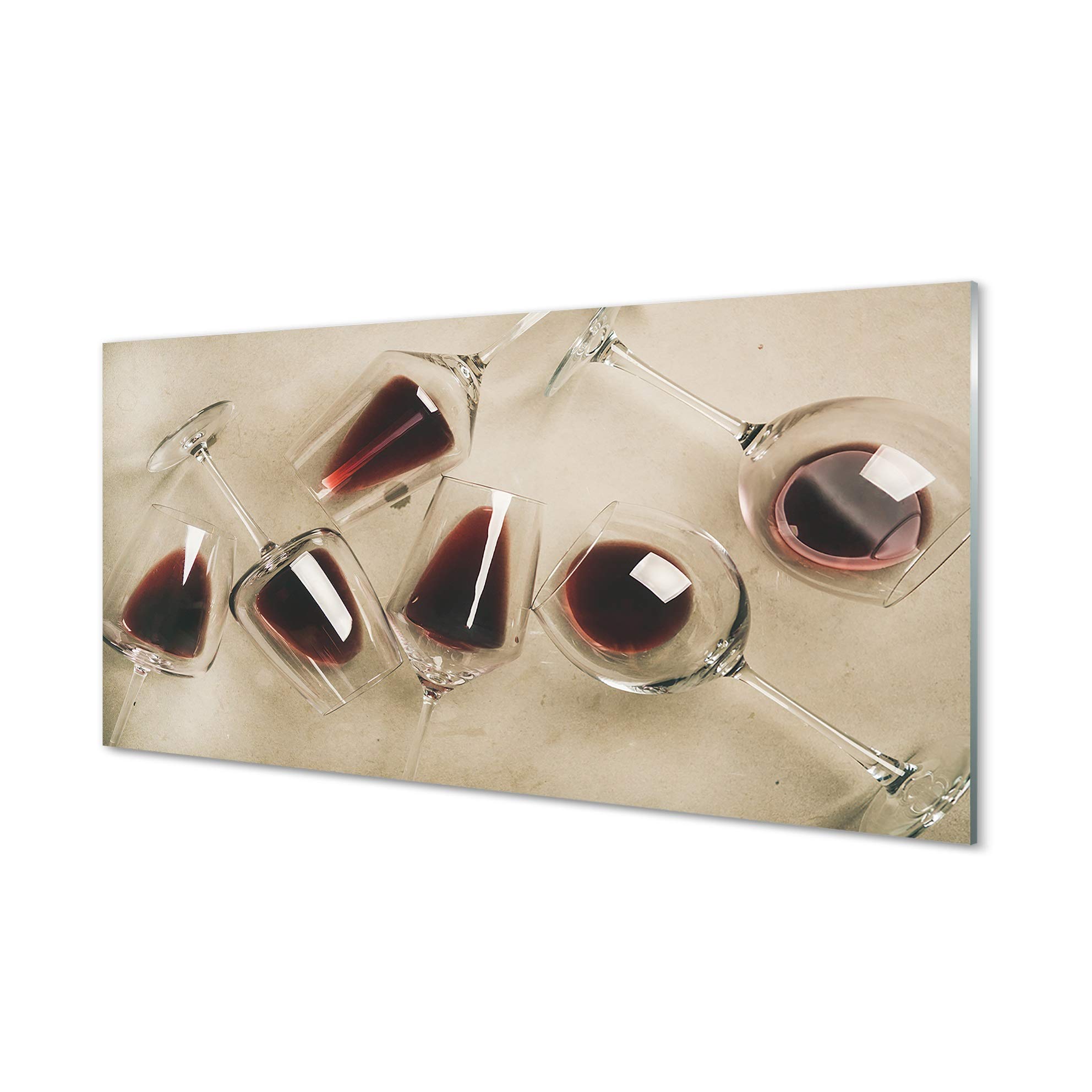 Tulup Cuadro de Cristal 120x60cm Impresa Decoración De Pared Mural Vino - Copa de Vino