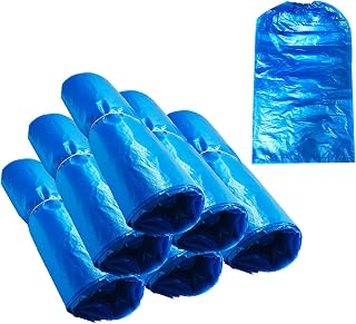 Trickortreat One-time Thickened Plastic Rain Boot Covers, 50 Pieces Blue Thickened Waterproof Non-Slip Long Shoes Covers for Rainy Day Snowy Day Outdoor Hiking and Cycling
