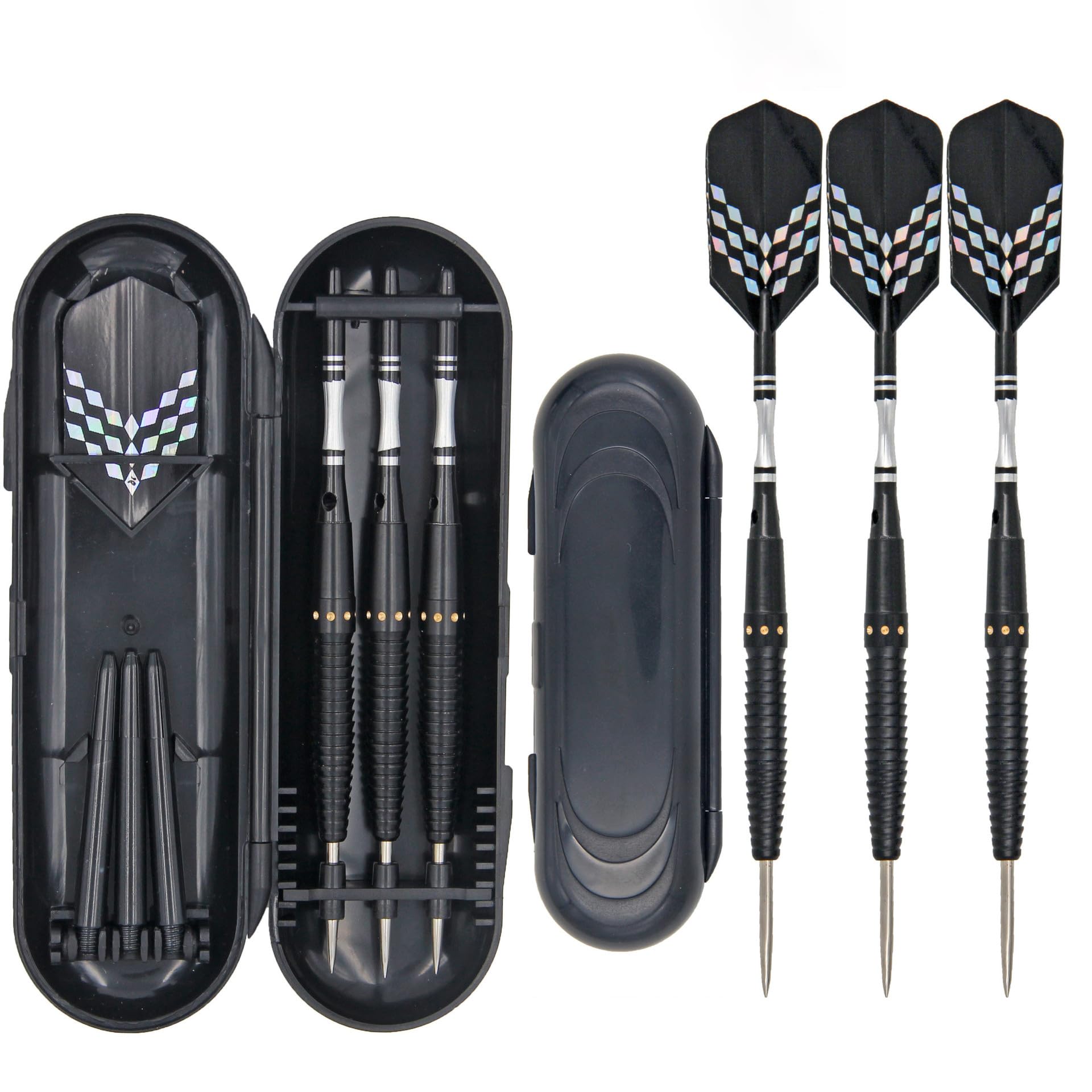 STAYOUNG 3 PCS Darts Dart Set Professional Throwing Darts - Copper Darts Metal Dart Heads Suitable for Players and Daily Entertainment 20g (Black)