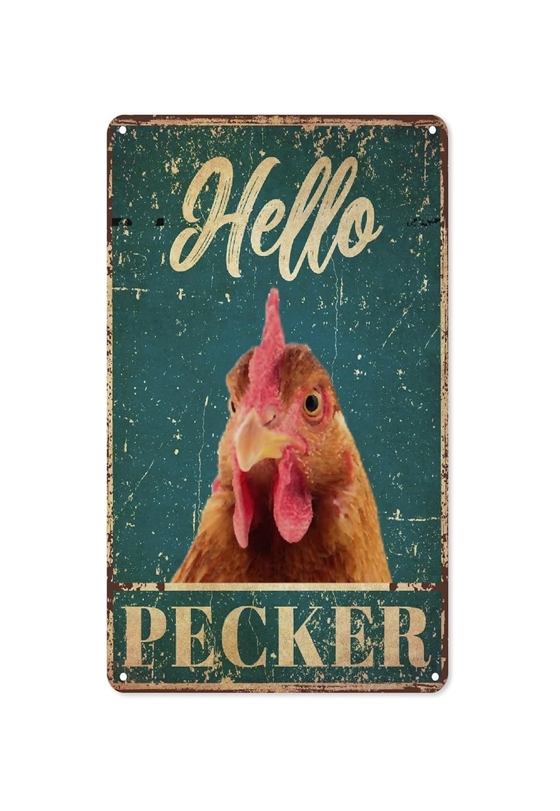 HDKYSWBUEJ Farm Rooster Metal Tin Sign Vintage Rustic Wall Decor for Kitchen Garden Shed Farmhouse Garage 8 X 12 inch