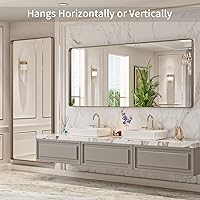 Vista 221 de LOAAO - Espejo de baño con marco de metal negro de 28x36 pulgadas para pared, espejo de tocador de baño negro mate estilo granja, antióxido, se