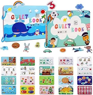 Yeahbo Busy Book for Kids 2 3 4 5 Year Old Girls Boys 2 Pcs, Montessori Toys for 2 3 4 5 Year Old Girls Boys, Gifts for 2-5 Year Old Boys Girls Toddler Educational Toys Gifts for 2-5 Year Old Kids