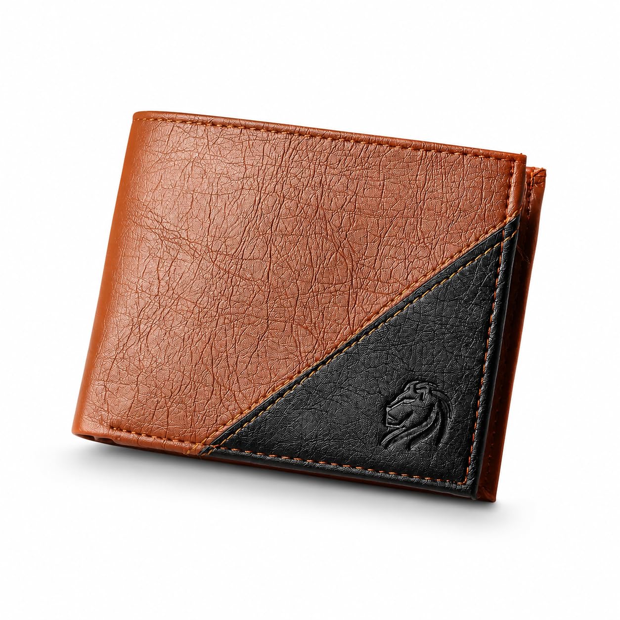 VEMILIO Vegan Leather Wallet for Men | Bifold Wallet with Coin Pocket, ID Window | 3 Card Slots | 2 Cash & 2 Hidden Compartments | Stylish Gift Wallet for Boys (Diagonal-Tan)-image-27