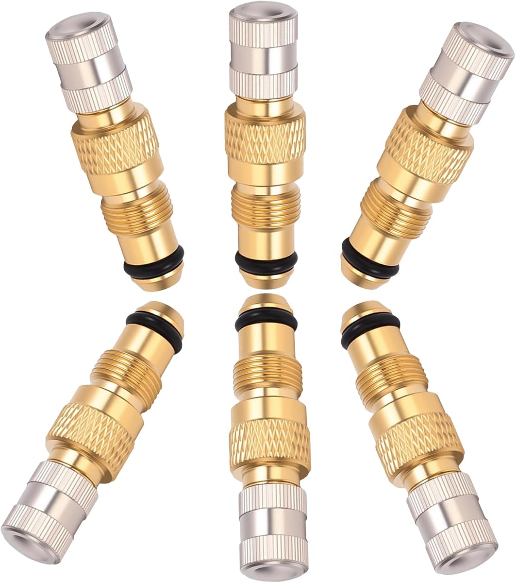 Brass Tire Valve Stem Set - 3DSKY Tractor Air Liquid Valve TR218A TR618A CH3 Core Housings Metal Replacement Stems for Farm Equipment & Trailers (6PK)
