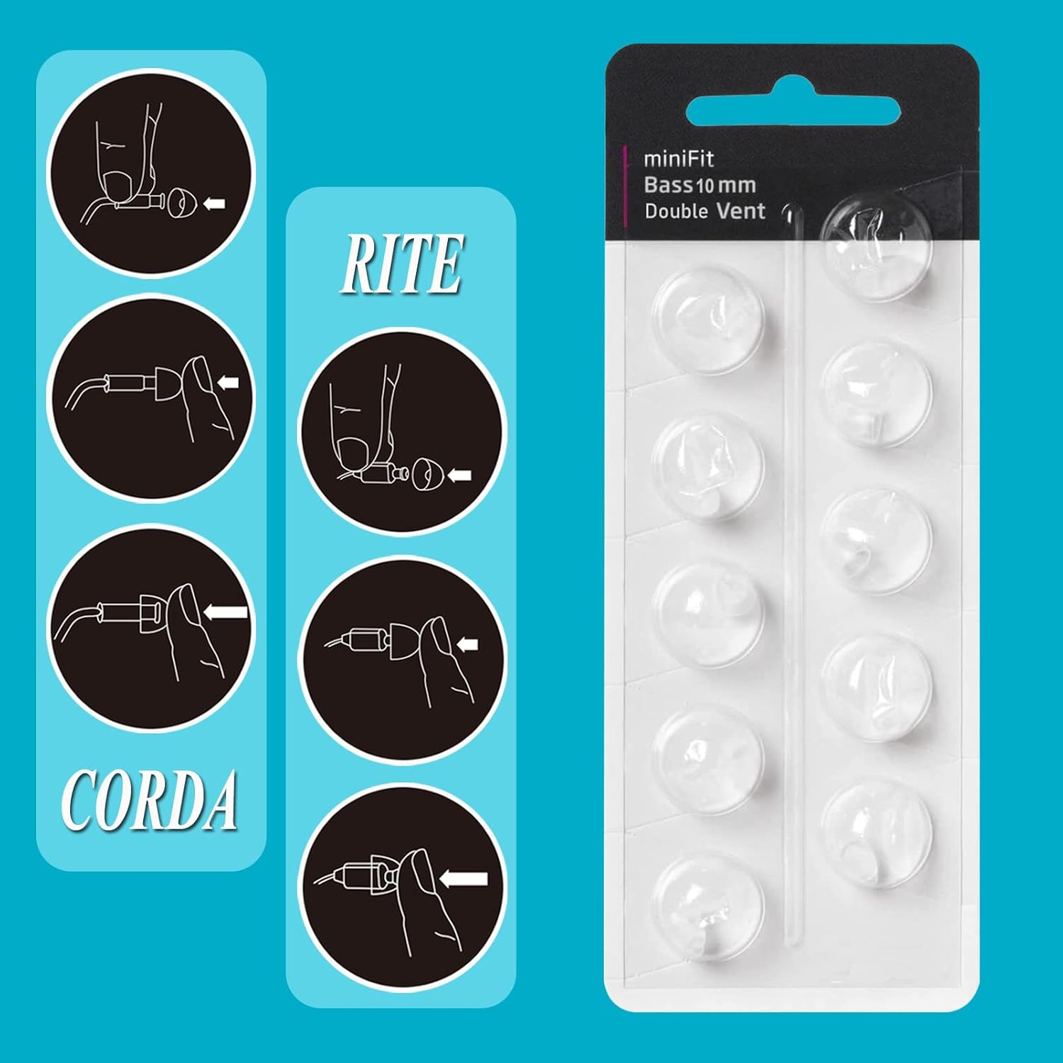 Detailed instructions for replacing domes on RITE and Corda hearing aids