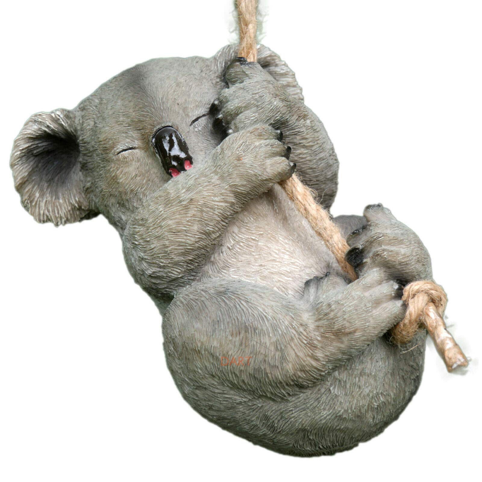 Darthome Ltd Hanging Koala Animal On Rope Garden Tree Ornament Statue Sculpture Decoration B