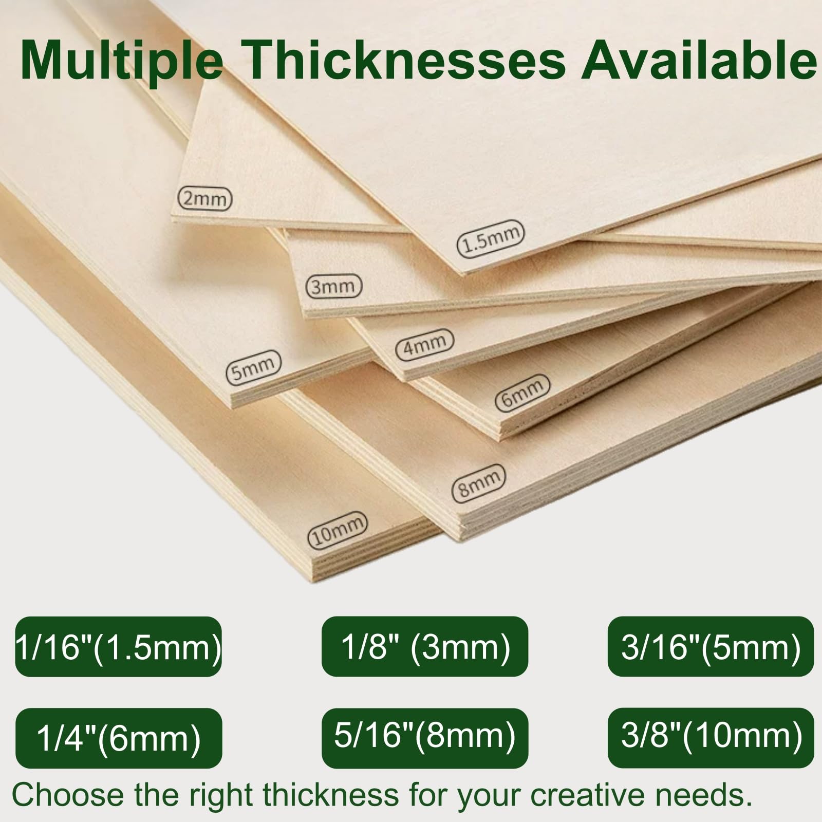 Fogli di Tiglio 38×53 cm Pannelli di Legno Sottile per Lavoretti Fai-da-Te,4mm2PCS | Superficie liscia per taglio laser, incisione, pittura, modellismo e progetti fai-da-te.
