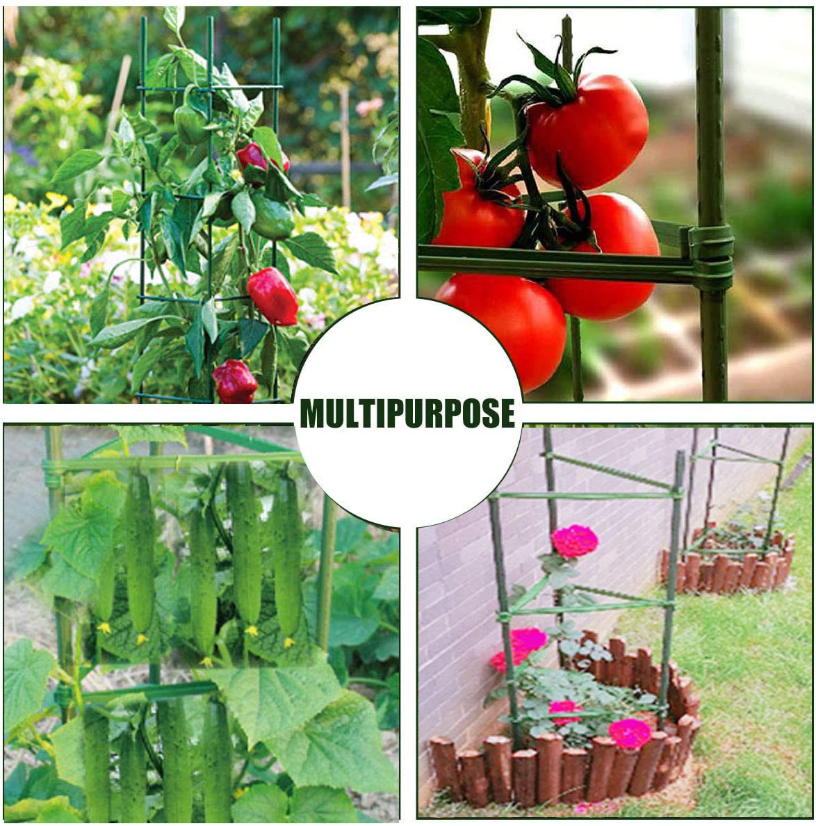 IDOXE Lot de 30 bras de piquet pour cage à tomates - Connecteurs de treillis extensibles - Pour plantes grimpantes verticales