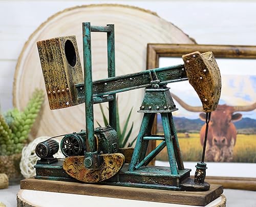 Miniatura 2 de Ebros Gift Rústico Vintage Nodding Donkey Pumpjack Oil Derrick Rig Soporte para botellas de vino Estante Caddy Estatua Salvaje Oeste Pumpjack