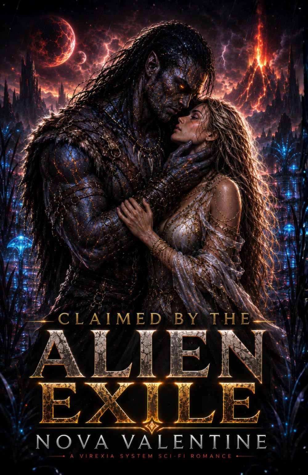 Claimed by the Alien Exile: An Exiled Alien Protector Romance (A Virexia Systems Sci-Fi Romance)