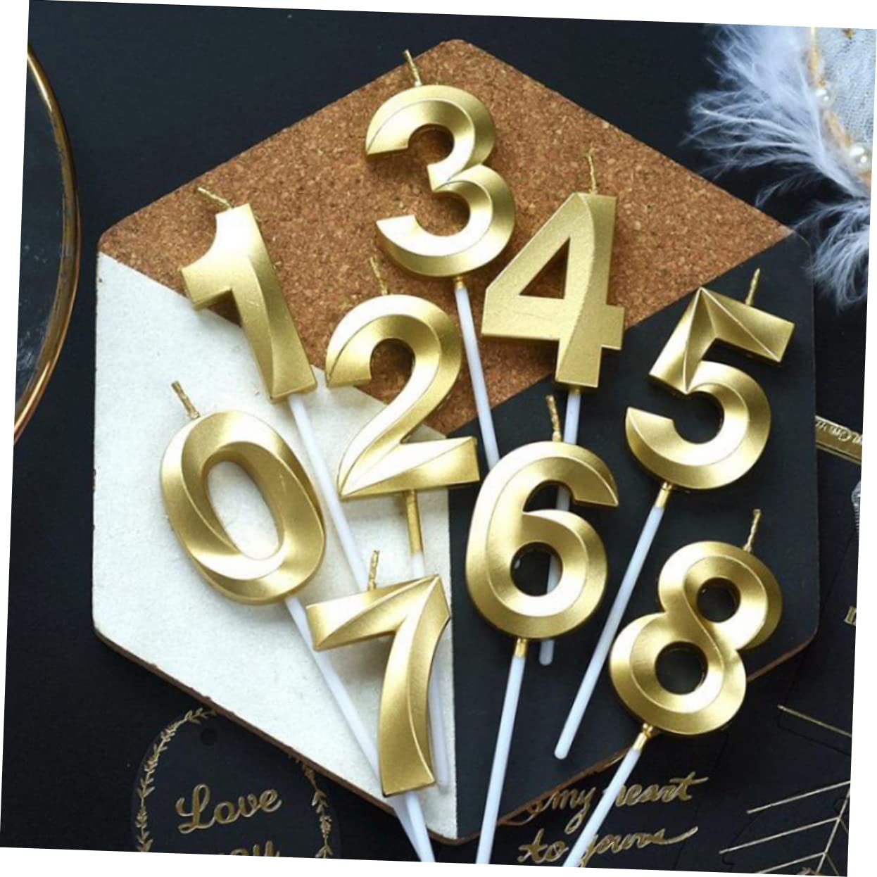 Ciieeo 3 Juegos Velas De Numero De Cumpleaños Velas Conmemorativas Vela para Fiesta Vela para Boda Velas De Cumpleaños Vela De Cupcake De Cumpleaños Vela para Celebración Parafina Golden