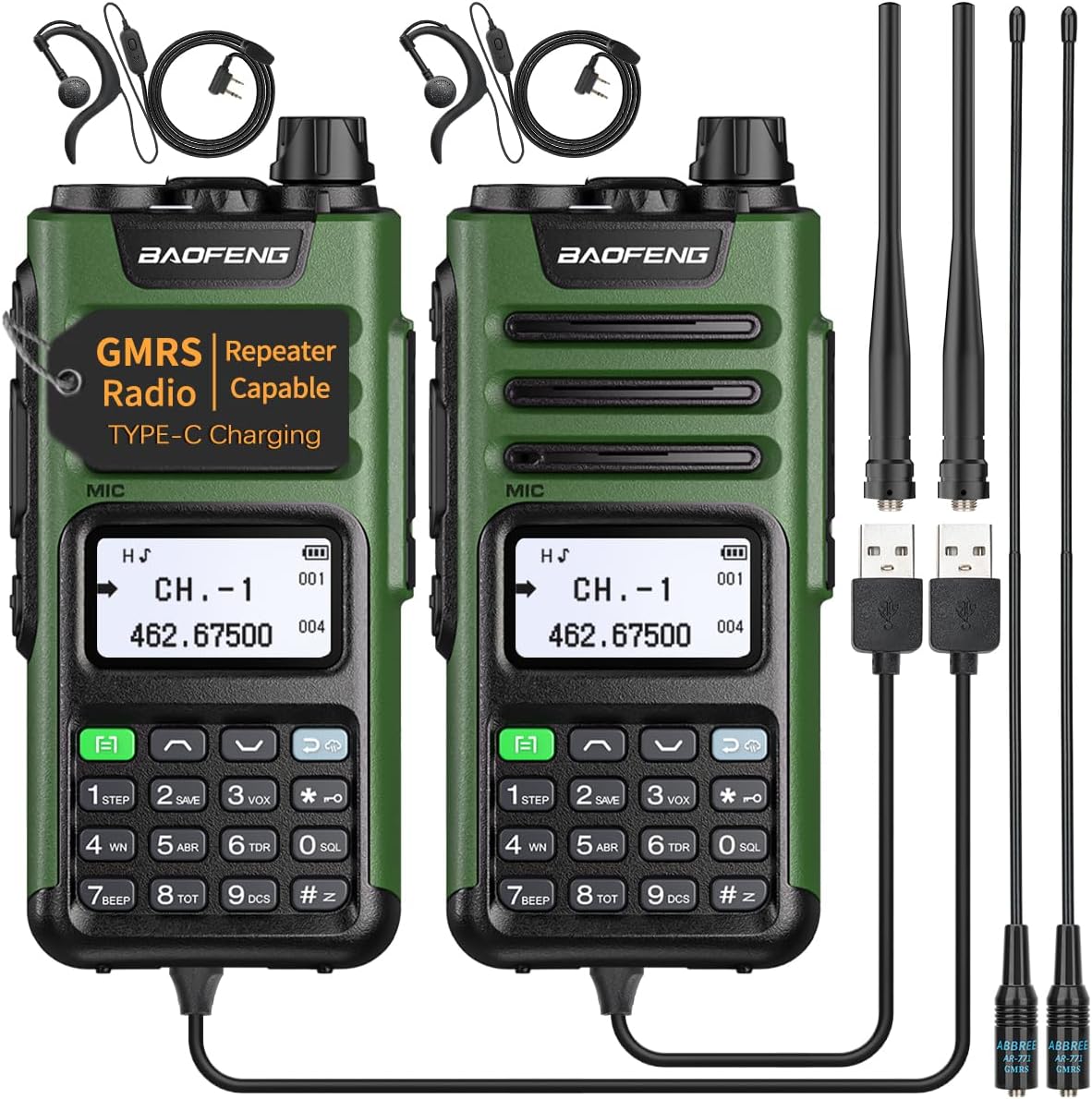 Baofeng UV5R GMRS Handheld Radio Long Range Walkie Talkies