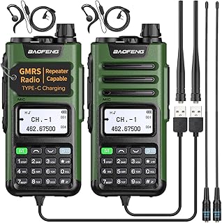 BAOFENG GM-15 Pro GMRS Radio(Upgrade of UV-5R Ham Radio),NOAA Weather Receiver & Scan Radio Rechargeable Long Range Two Way Radio Handheld Radios with USB-C Charger AR-771 Antenna