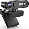 AIRHUG 2K Webcam No Mic with Privacy Cover, USB Web Cam for Computer and Laptop Plug & Play, Web Camera Without Audio, 78° Wide-Angle,for Streaming and Conferencing,Compatible Skype Zoom YouTube