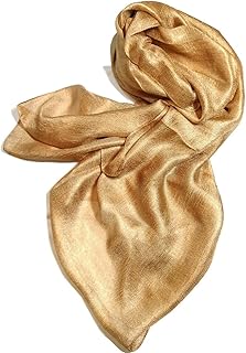 Shanlin Solid Color Silk Feel Long Scarves (Gold)