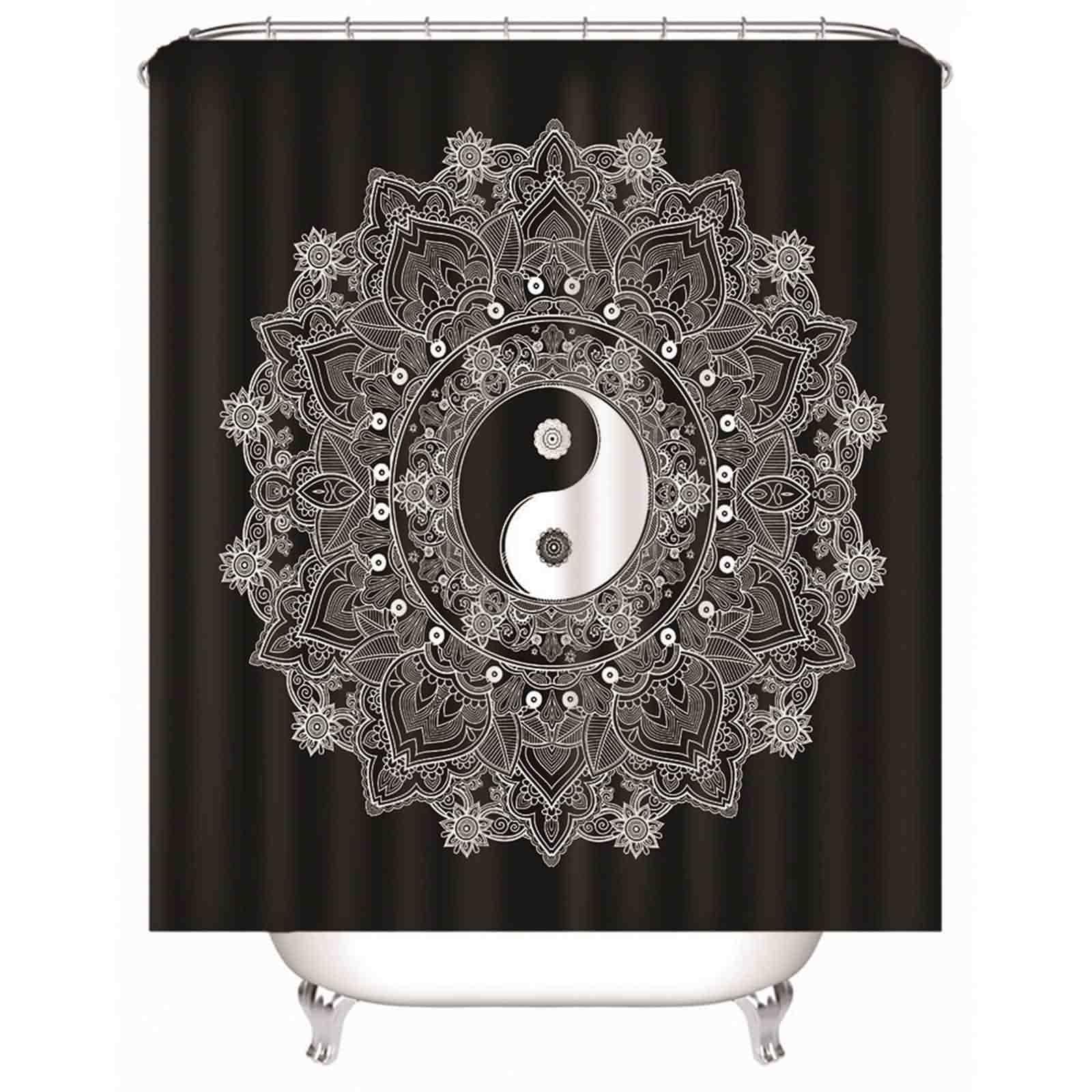 Rideau de douche Western Mandala Tai Ji imperméable 200x180 cm