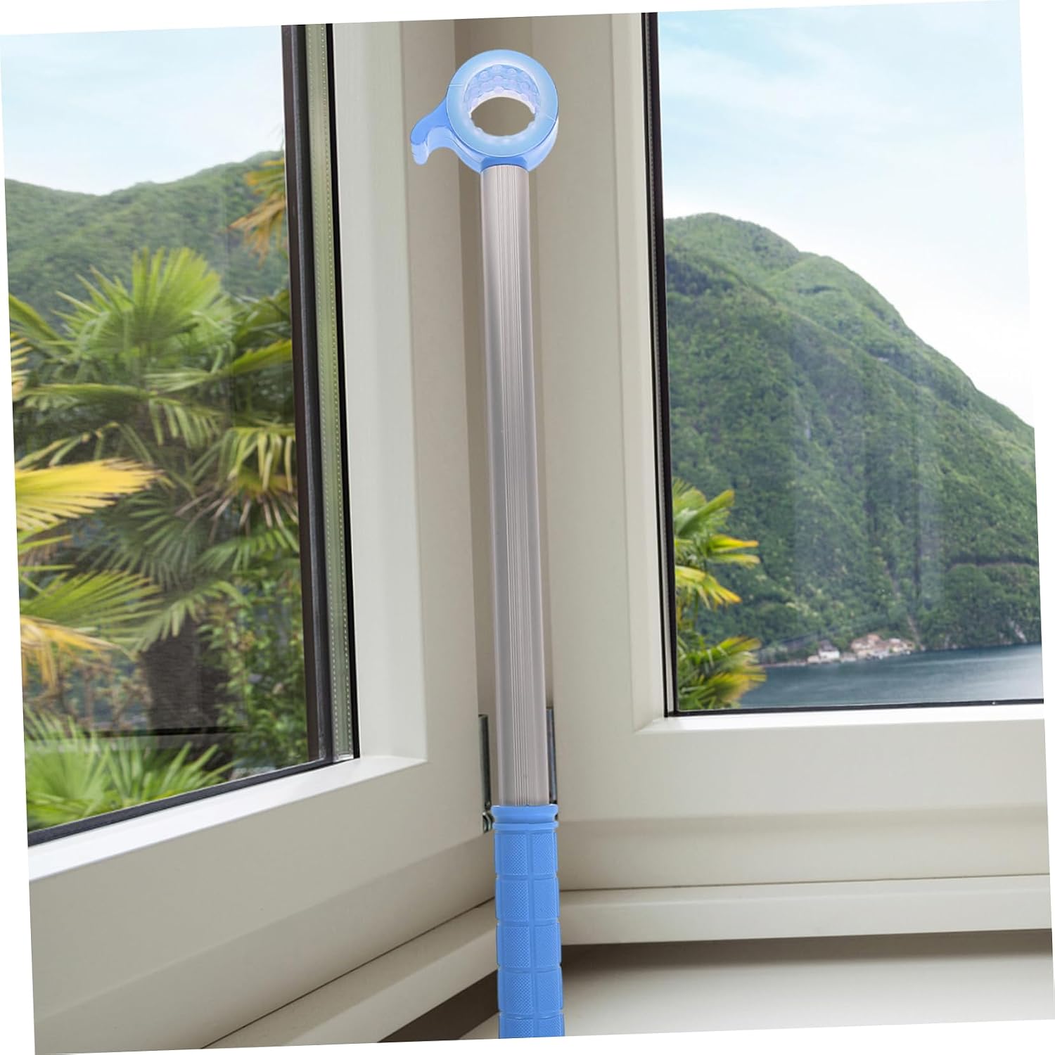 Window Pole Opener with Long Reach Aluminum Alloy and Plastic Blue