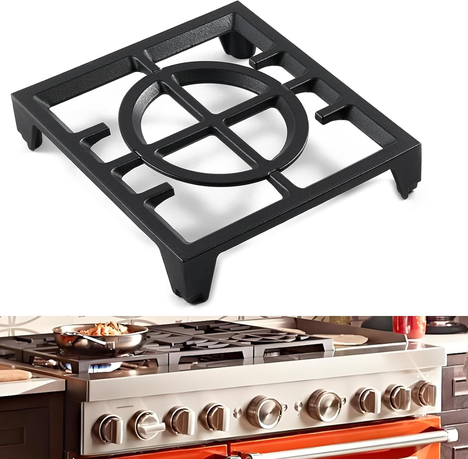 W11380124 Burner Grate for Whirlpool Kitchenaid Stove Grate, Gas Range Burner Grate Stove Replacement Parts for Gas Stove, 11’’x10.8’’ Cooking Grate KFGC506JSS KCGC506JSS KFGC558JSS Top Surface Grates