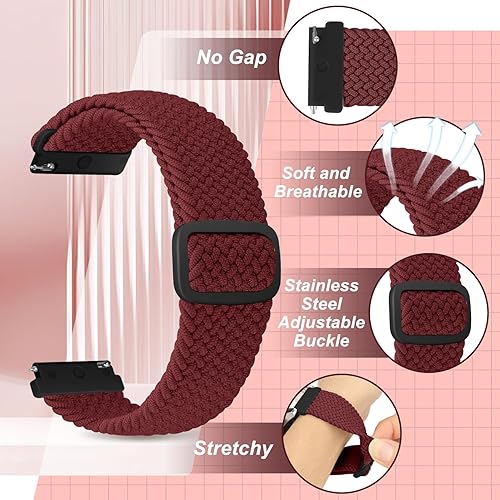 Miniatura 5 de Correa de reloj trenzada de 0.866 in para Samsung Gear S3 FrontierGalaxy Watch 3 de 1.772 pulgadas, Garmin Vivoactive 4Venu 2Venu 3, Huawei Watch