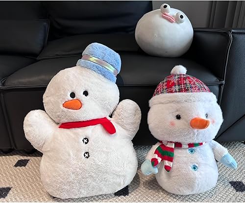 Miniatura 5 de Almohada de peluche de muñeco de nieve de Navidad  19.7 pulgadas almohada de peluche de muñeco de nieve de Navidad  Sofá para el hogar, decoración