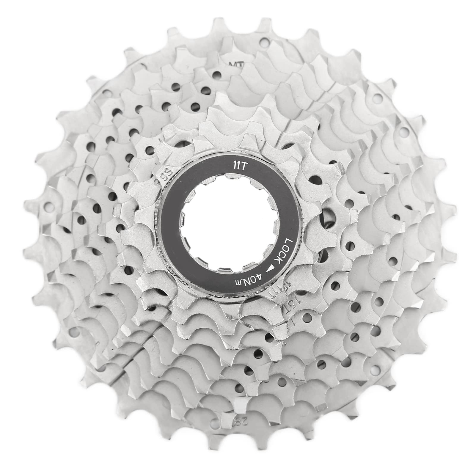 Dilwe FMFXTR 9-Speed Bicycle Cassette, Steel Nickel-Plated, Hollow Design, Corrosion-Resistant Bicycle flywheel Sprocket for Road MTB
