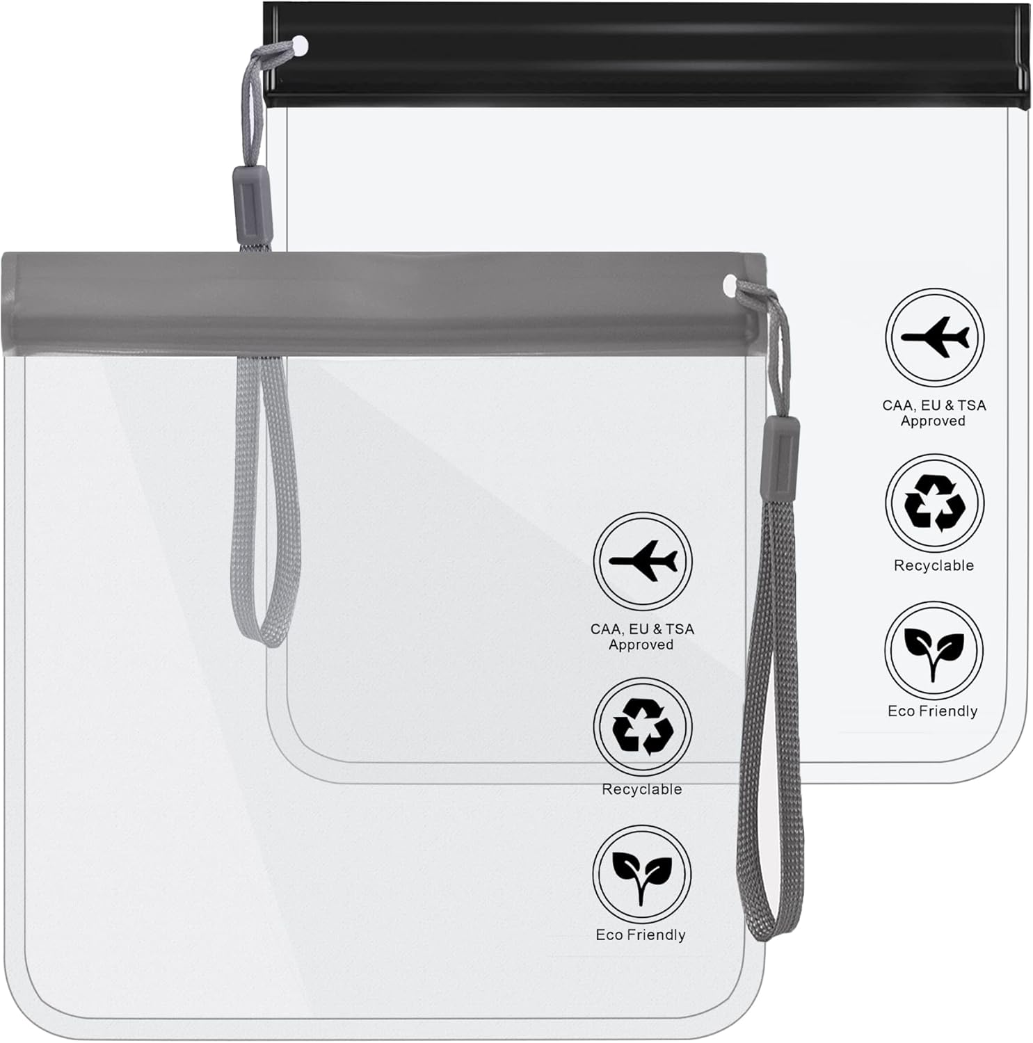 Airport Security Liquids Bags 20x20cm,Clear Travel Toiletry Bags Leakproof Travel Accessories Makeup Bags Holiday Essentials Luggage