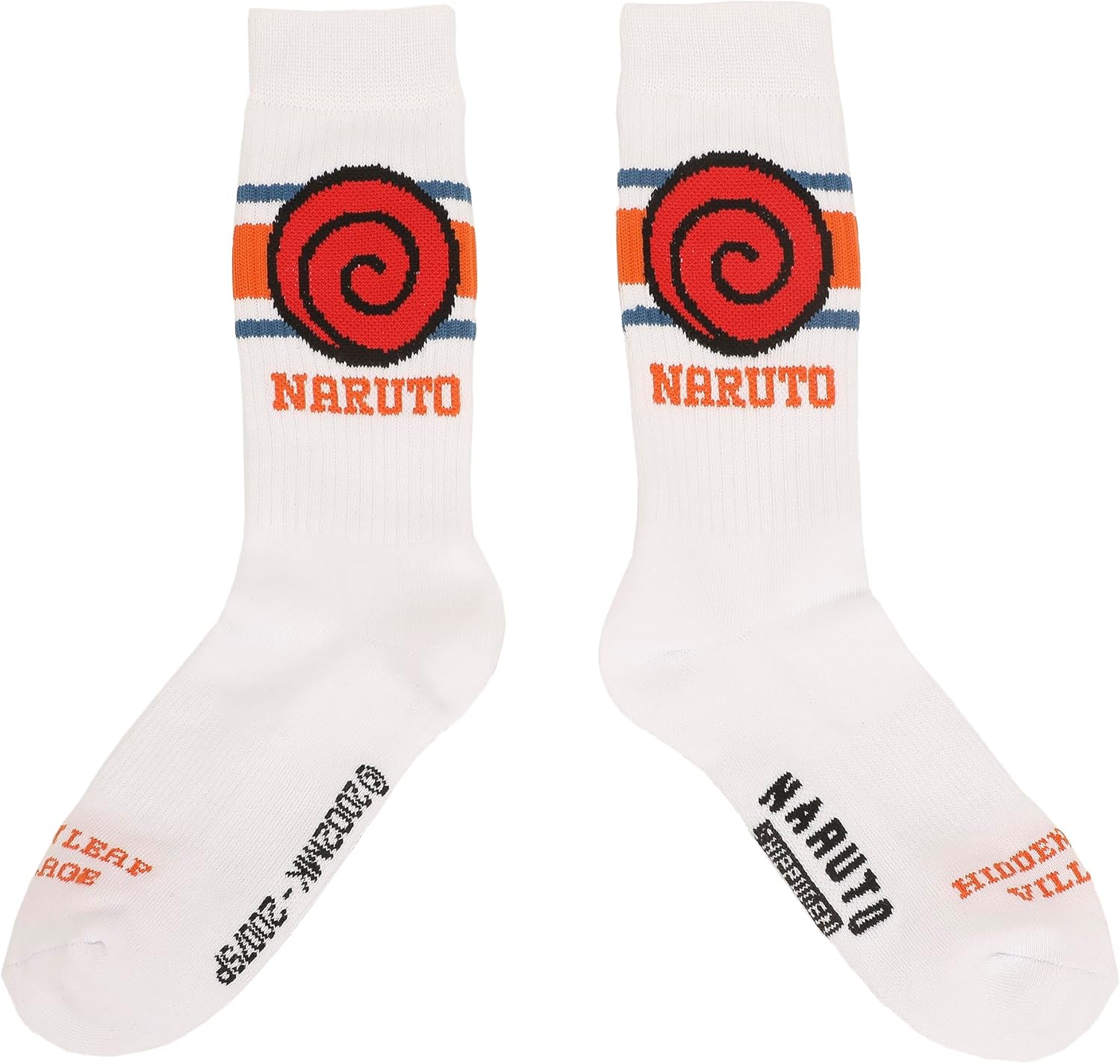 Bioworld Naruto Uzumaki Clan Hidden Leaf Village Mens Athletic Crew Socks - Image 3