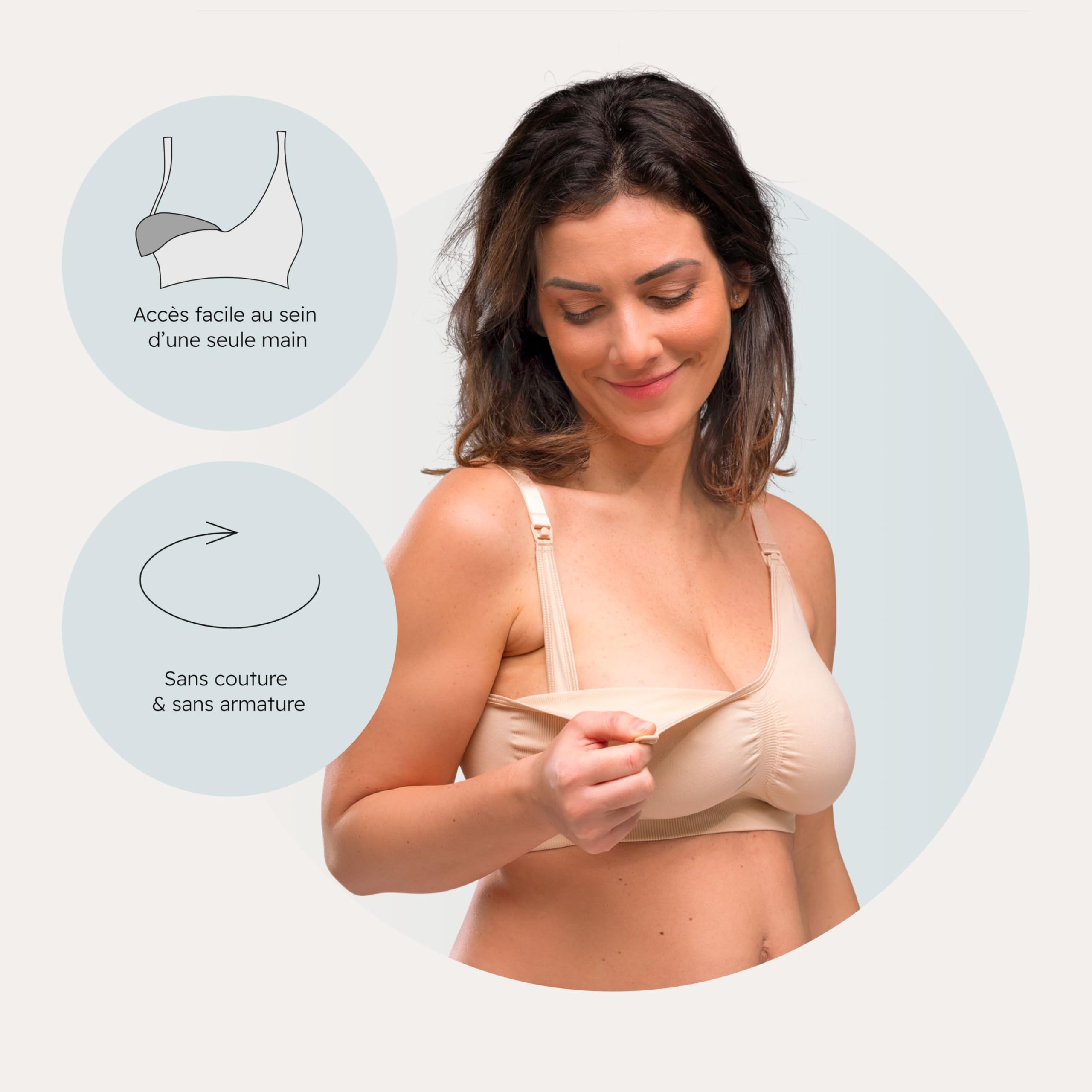 Carriwell Soutien-Gorge Original de Grossesse et d’Allaitement sans Coutures Rembourré sans Armatures – Maintien et Mise en Forme optimaux, Respirant, Doux, avec Rallonge de Soutien-Gorge