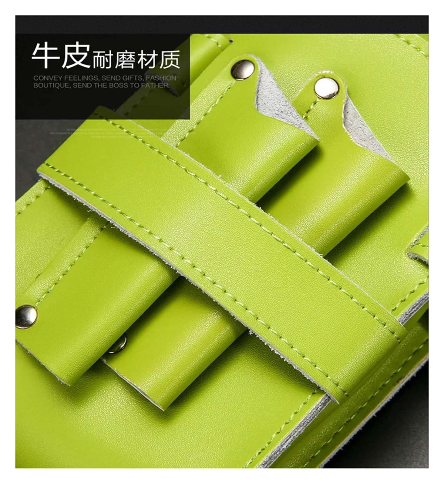Friseur Tasche Leder Haarscherentasche Clips Tasche Friseurscherenholster Beutelhalter Fall mit Hüftgurt(Yellow)
