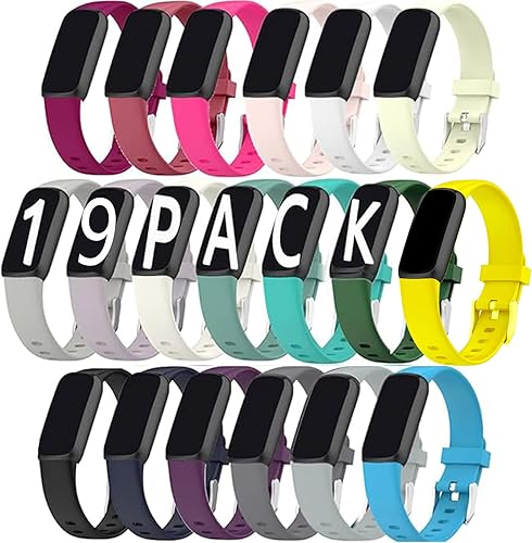 Miniatura 1 de EWRGGR 19 Color Replacement Bands Compatible for Fitbit Luxe Lux for Women Silicone Replacement Wristband with Stainless buckle
