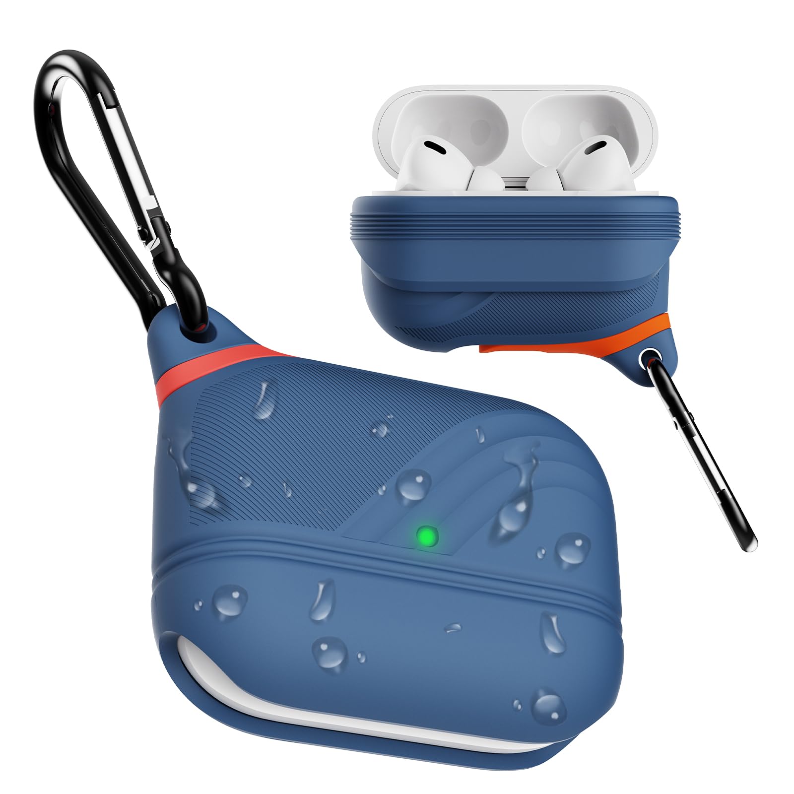 for AirPods Pro 3 Case Silicone - Waterproof Shockproof Drop Protection Textured Design Wireless Charging Supported One-Piece Folding