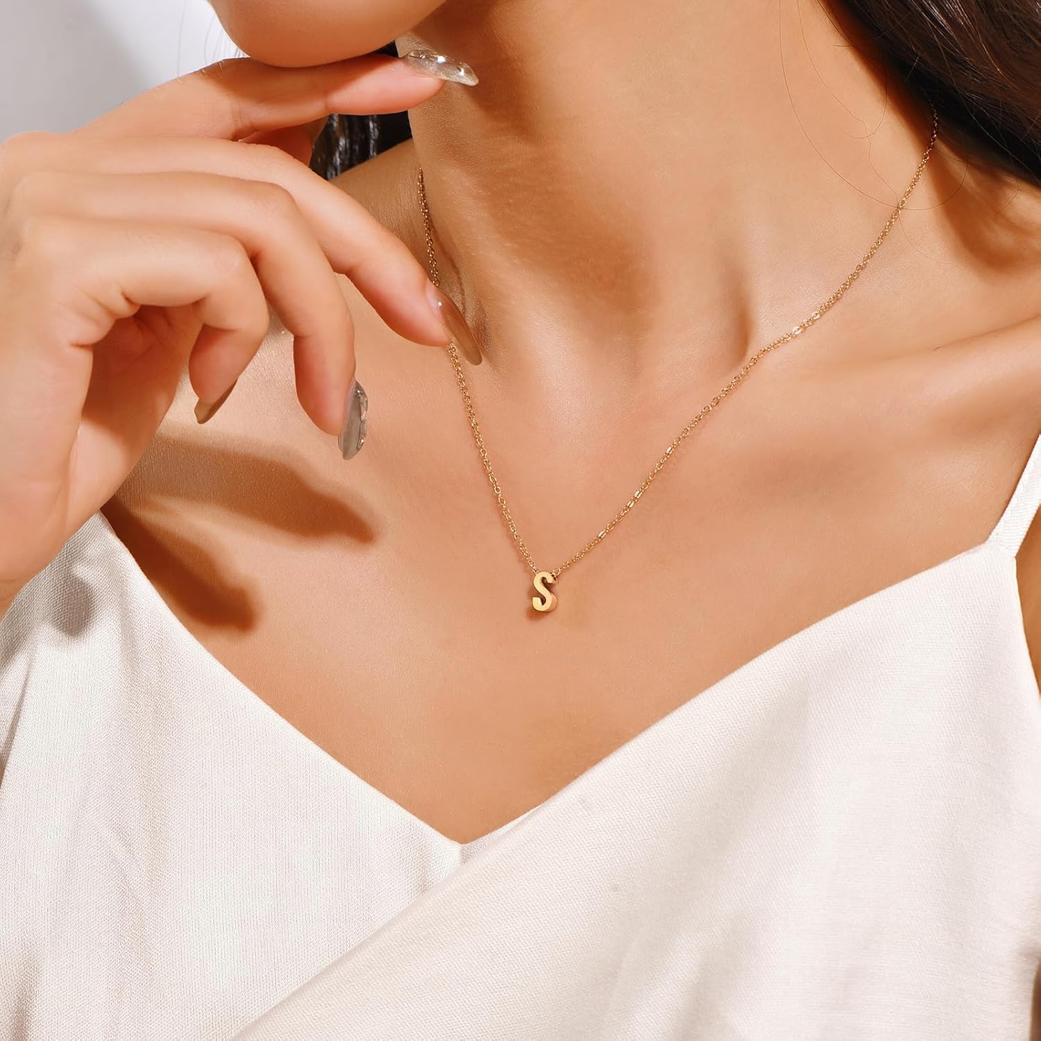 Initial Necklace for Women | 18K Gold Silver Plated A-Z Initial Necklaces | Dainty Cute Trendy Love Heart Pendant | Tiny letter necklace - Image 2