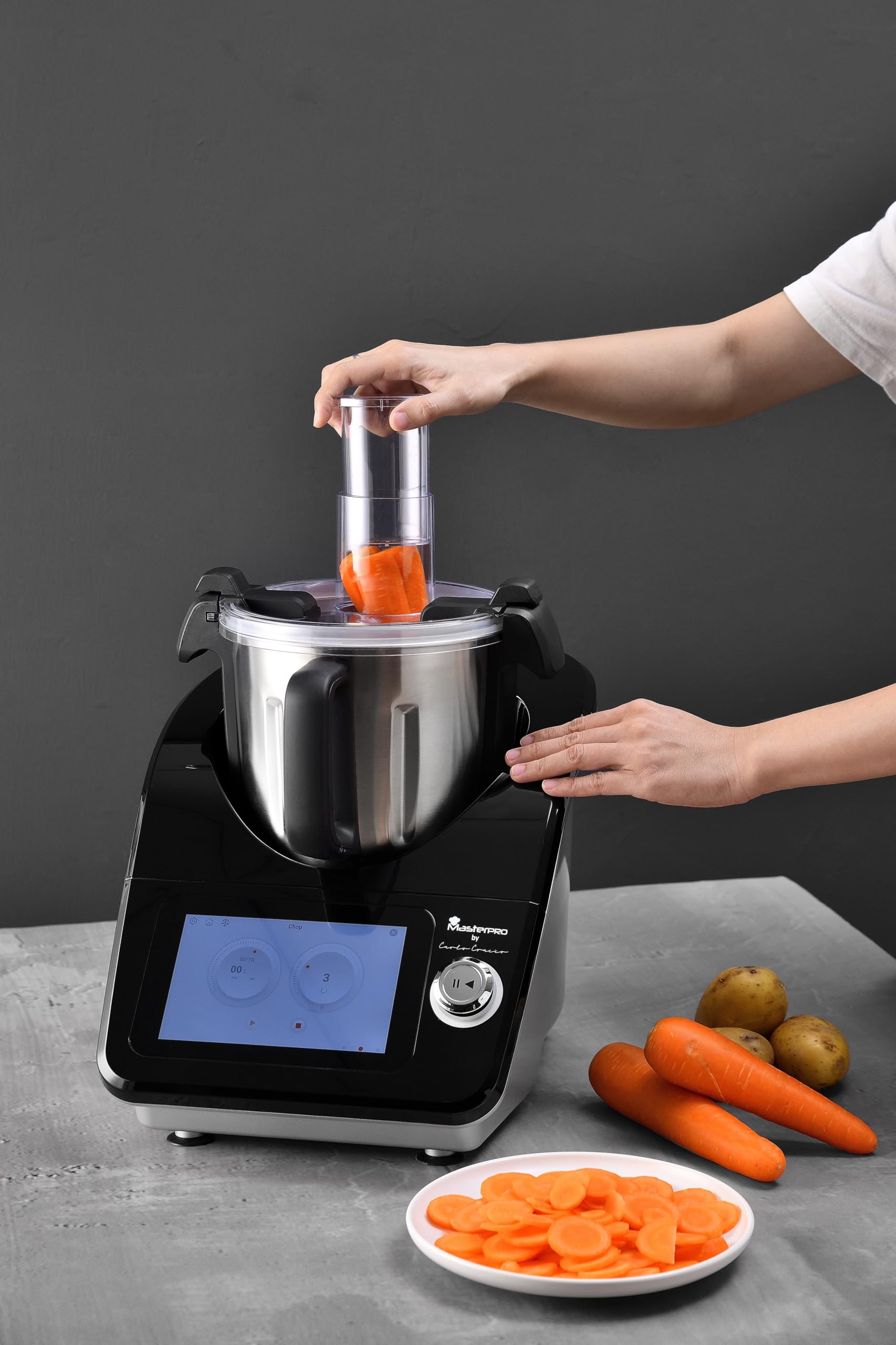 Masterpro by Carlo Cracco Robot 1000 multicooker robot da cucina Wi-Fi con ricette integrate, boccale 4.5L