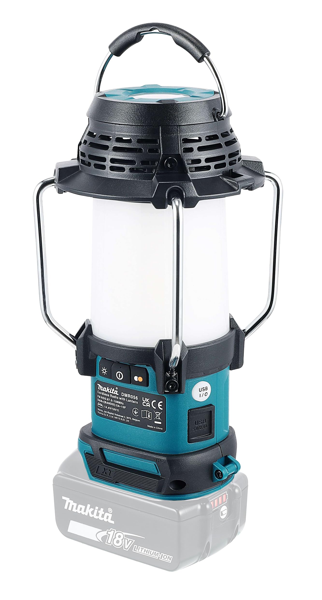 Makita DMR056 Akku-Radio mit Laterne 18V (ohne Akku, ohne Ladegerät)