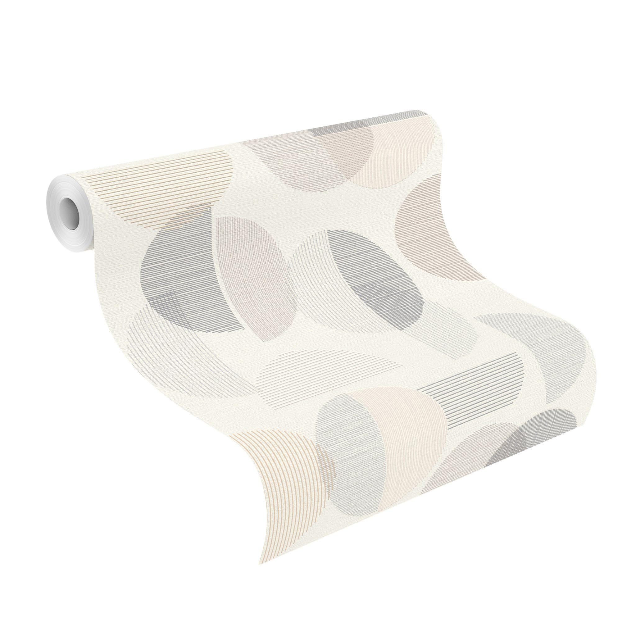 Papier Peint Intissé Cercles Corbusier INSPIRE Beige