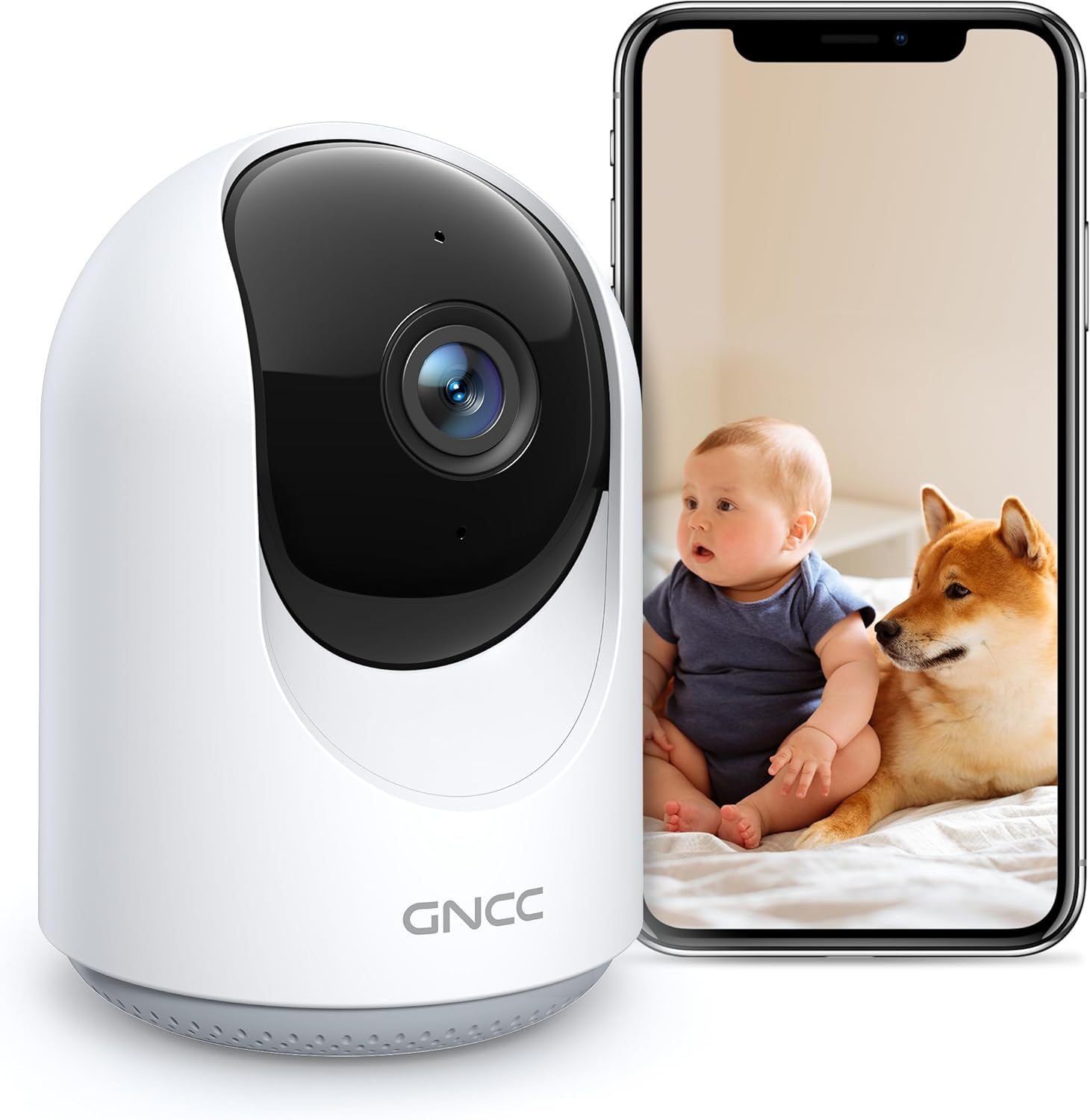 GNCC WiFi Security Camera Indoor, Pet Camera Dog Camera Baby Camera