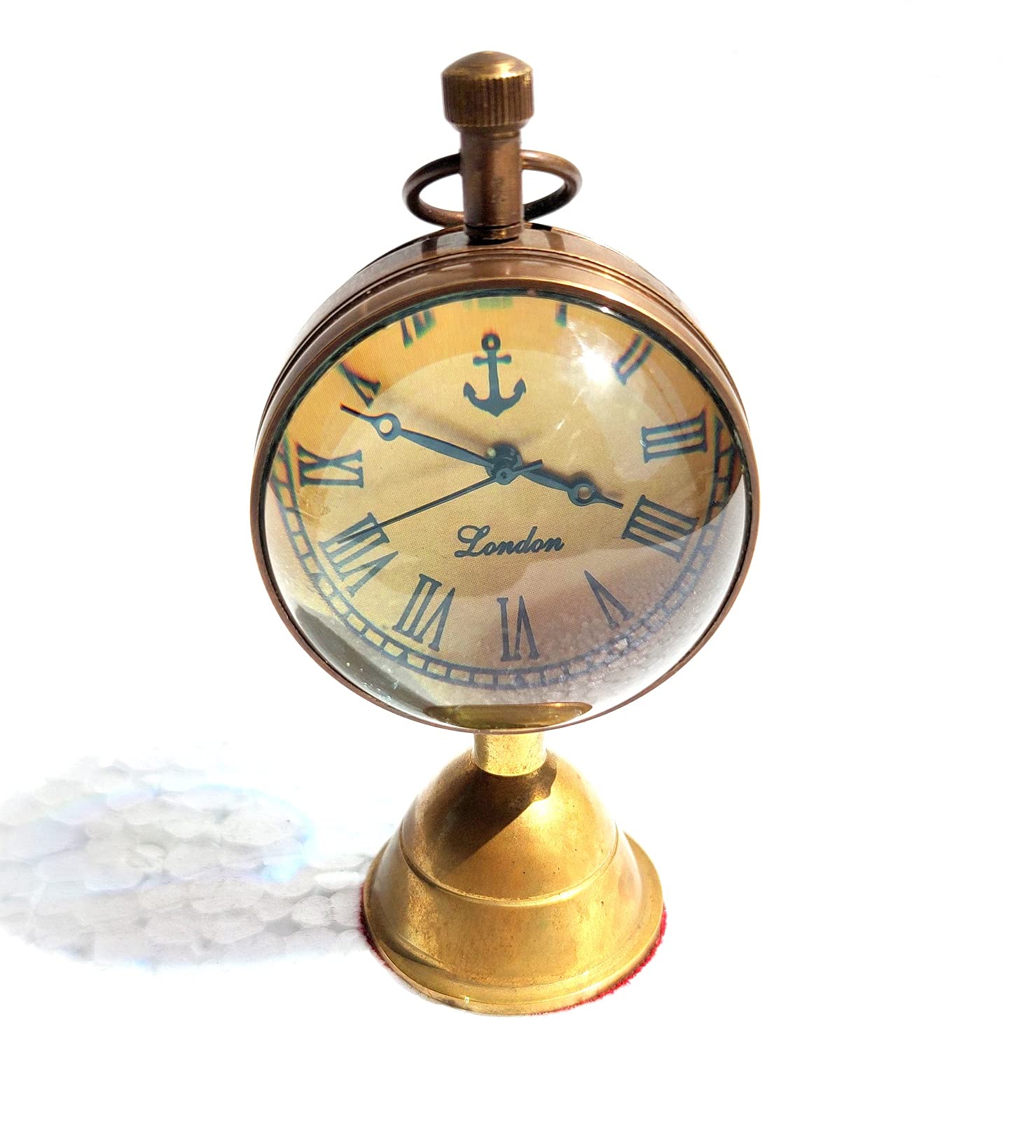 Reloj de mesa de latón vintage de 3 pulgadas estilo náutico marino de escritorio